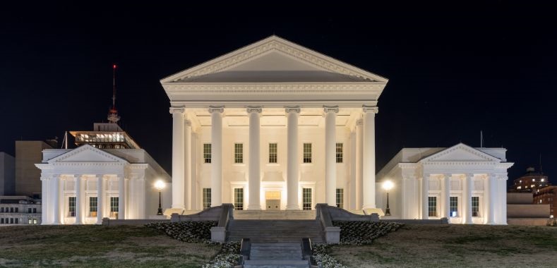 Virginia State capital building in Richmond.