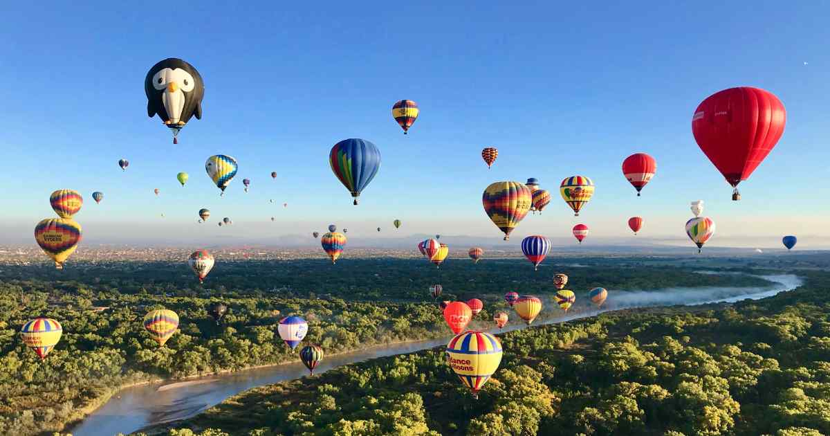 Hot air balloons over Albuquerque NM