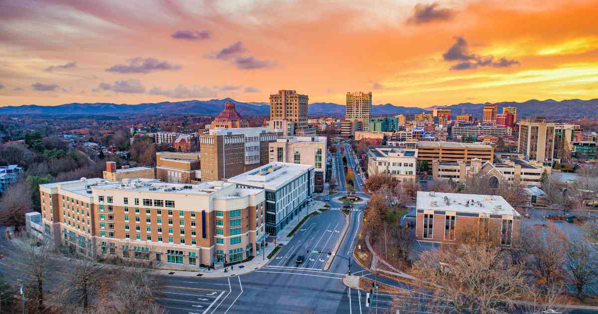 Night Skyline in Asheville North Carolina