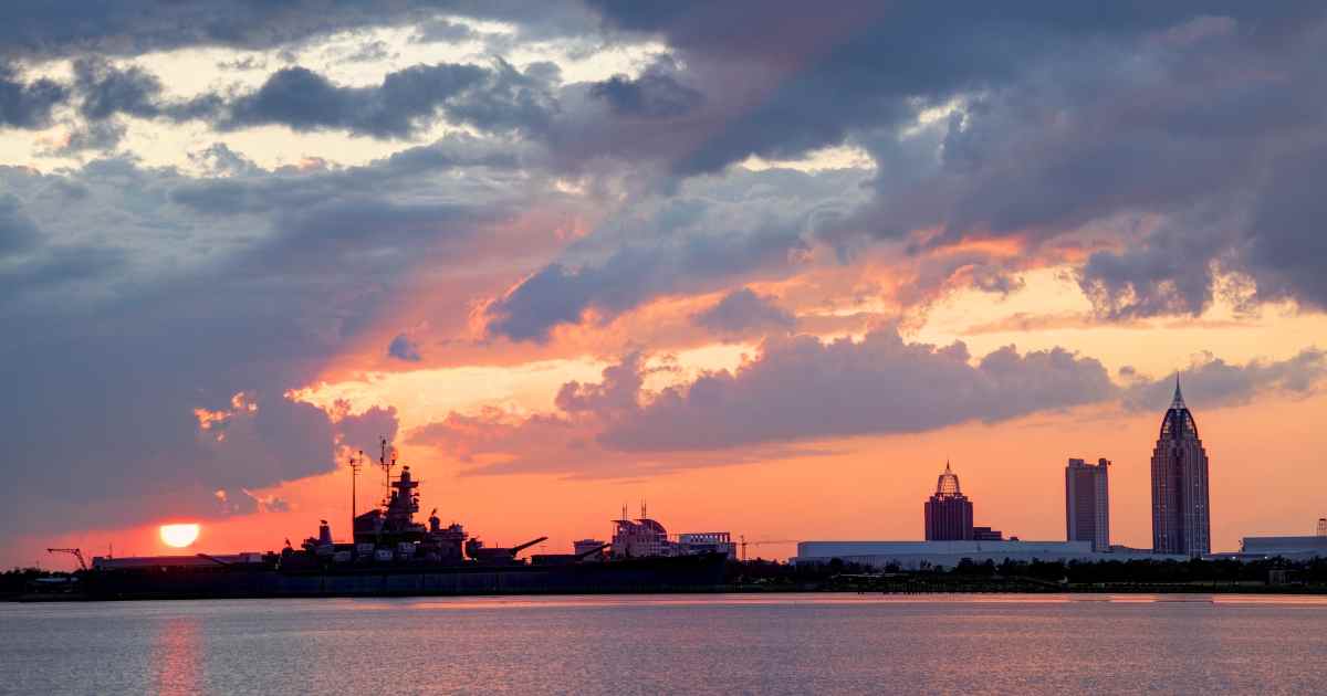 View of Mobile from Gulf of Mexico