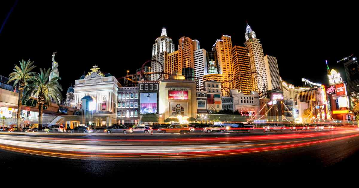 The Vegas Strip in Las Vegas at night