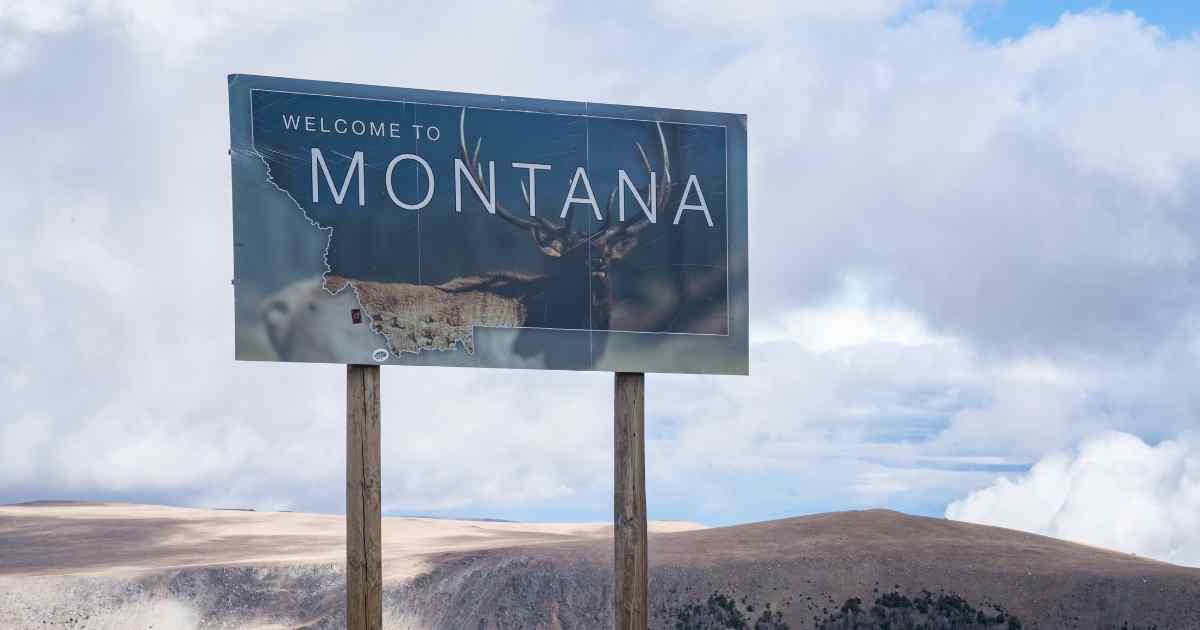 Welcome To Montana Sign on Interstate 90