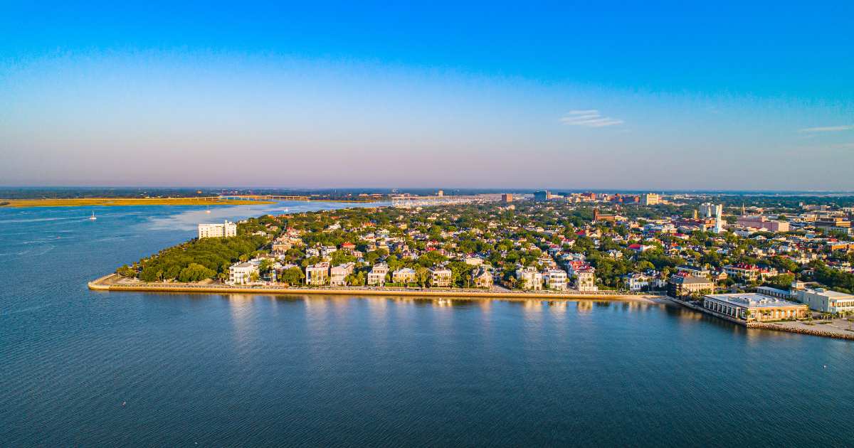 The skyline over the Charleston Battery in South Carolina.